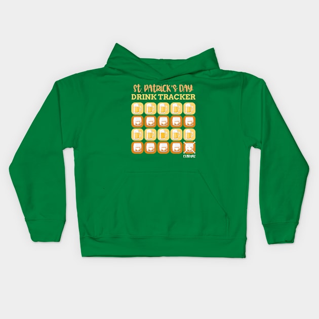 Cool Beer and Shot Drink Tracker Saint Patrick's Day Kids Hoodie by porcodiseno